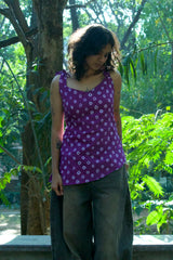 purple bandhani halterneck