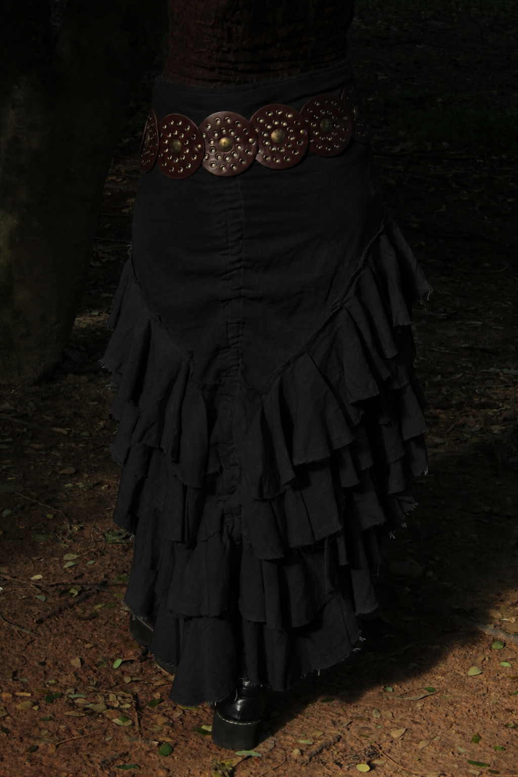 Black Boho Cotton Wrap Skirt