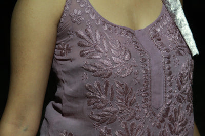Old money Chikankari kurti with sleek dupatta/scarf