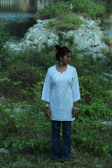 white chikankari baesick