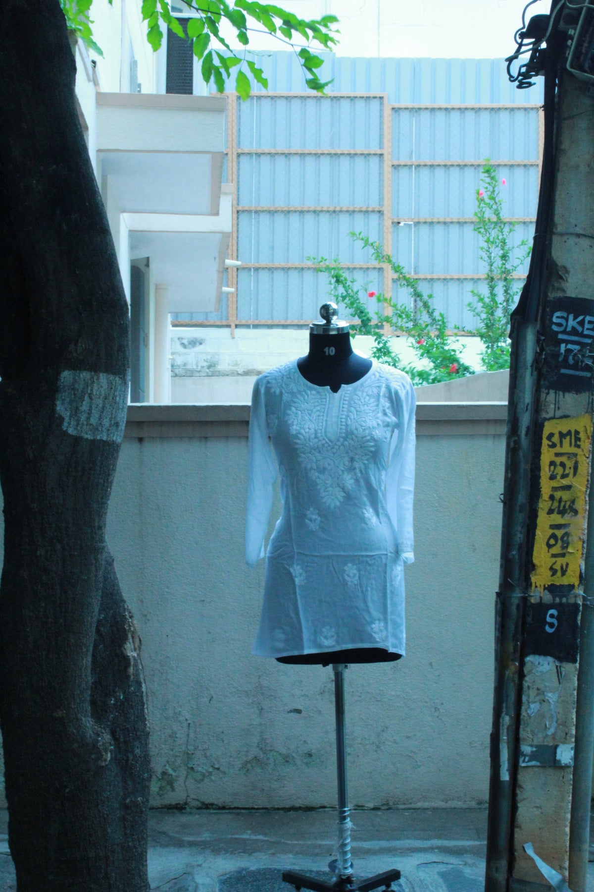 Clean girl chikankari corset short kurti