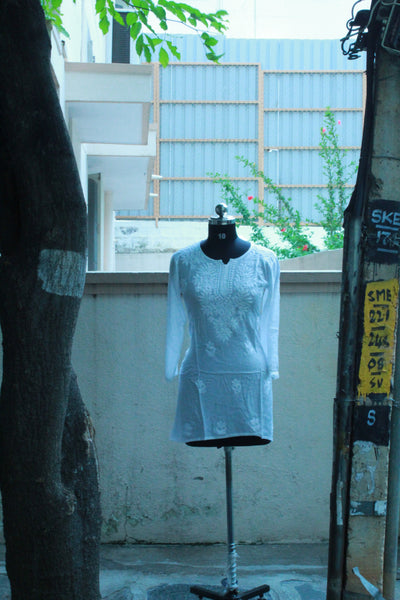 Clean girl chikankari corset short kurti