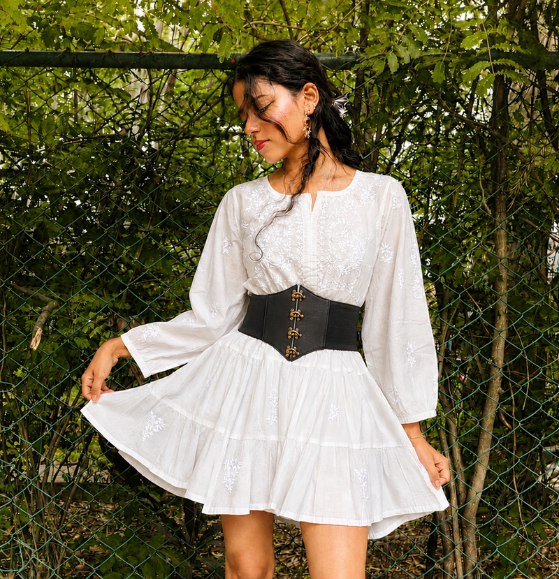 Ivory chikankari dress