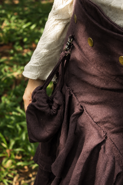 Rustic Brown Boho Cotton Wrap Skirt