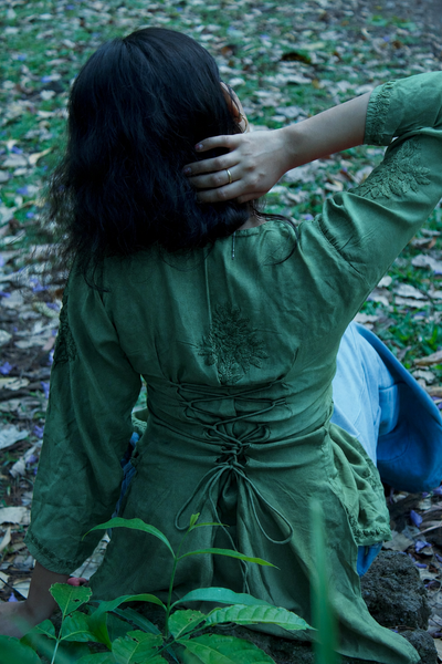 Bae-sick green chikankari kurti with corset back