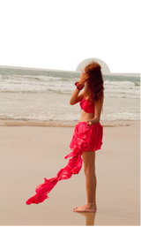 pink tie dye wrap skirt
