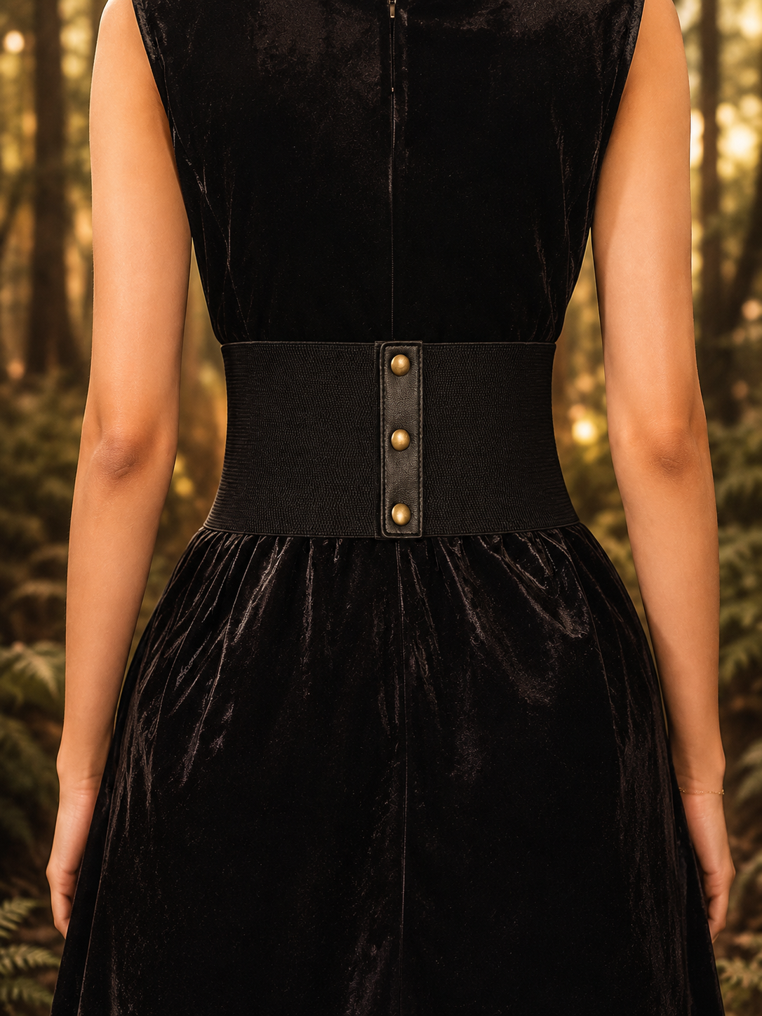 Black vegan leather corset belt (waist 28-34)