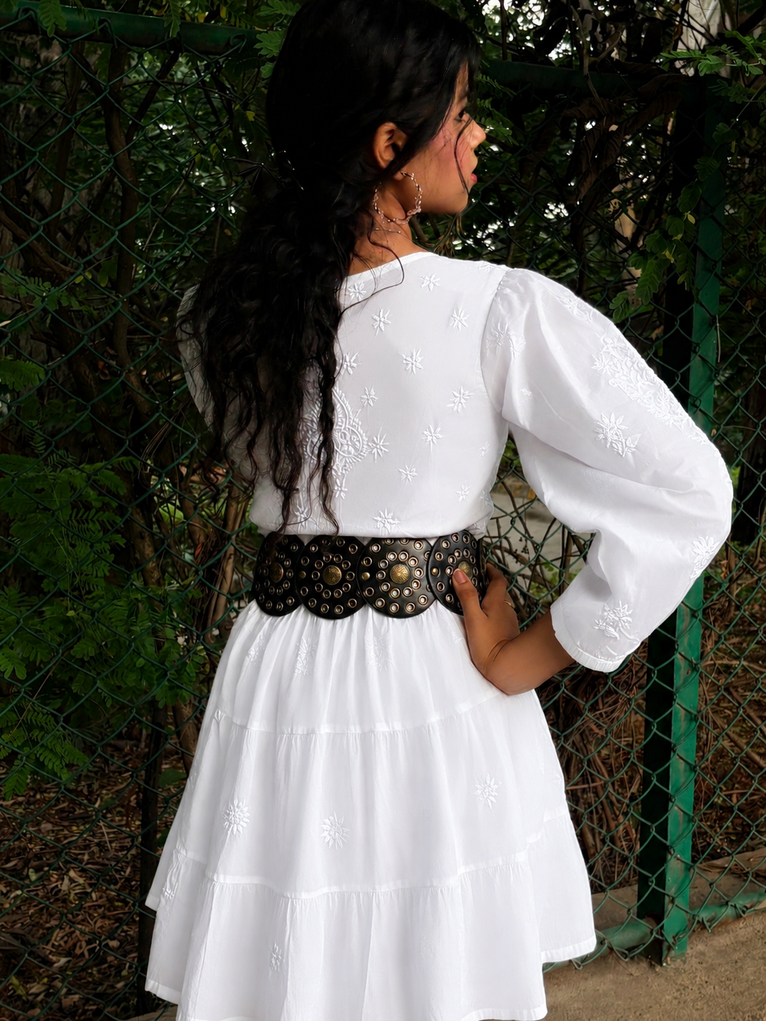 Ivory Chikankari Boho Dress