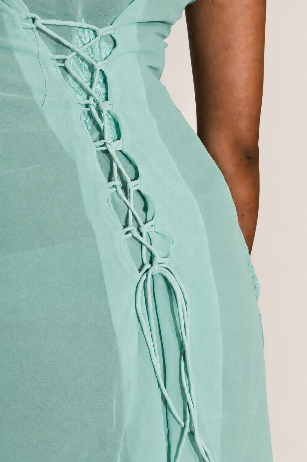 IT girl core green chikankari slip corset back kurti with dupatta/scarf